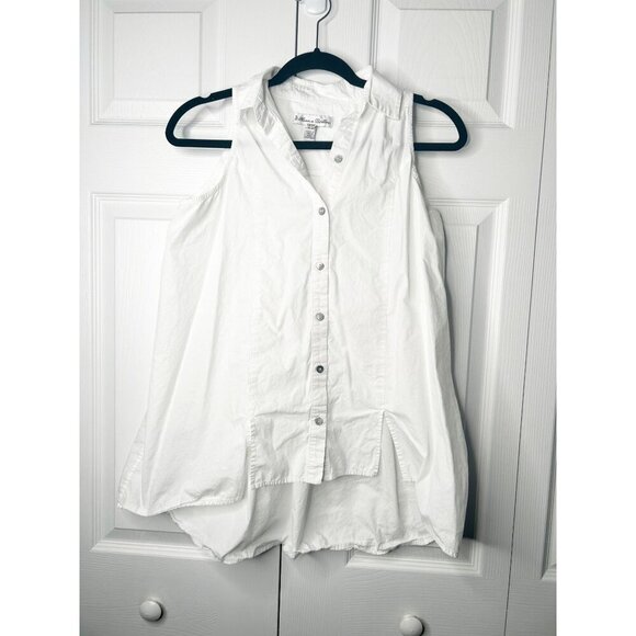 Maison de Papillon Chiara White 100% Cotton Tunic Tank Top Women's X-Small XS - Picture 1 of 7